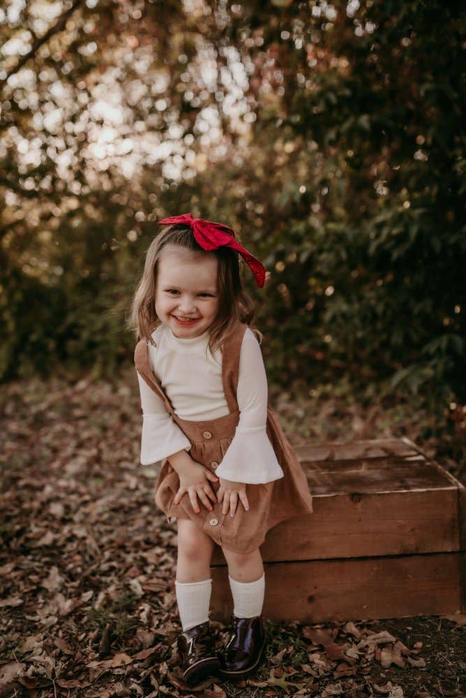 Fallon Corduroy Suspender Skirt - Praline Bailey's Blossoms