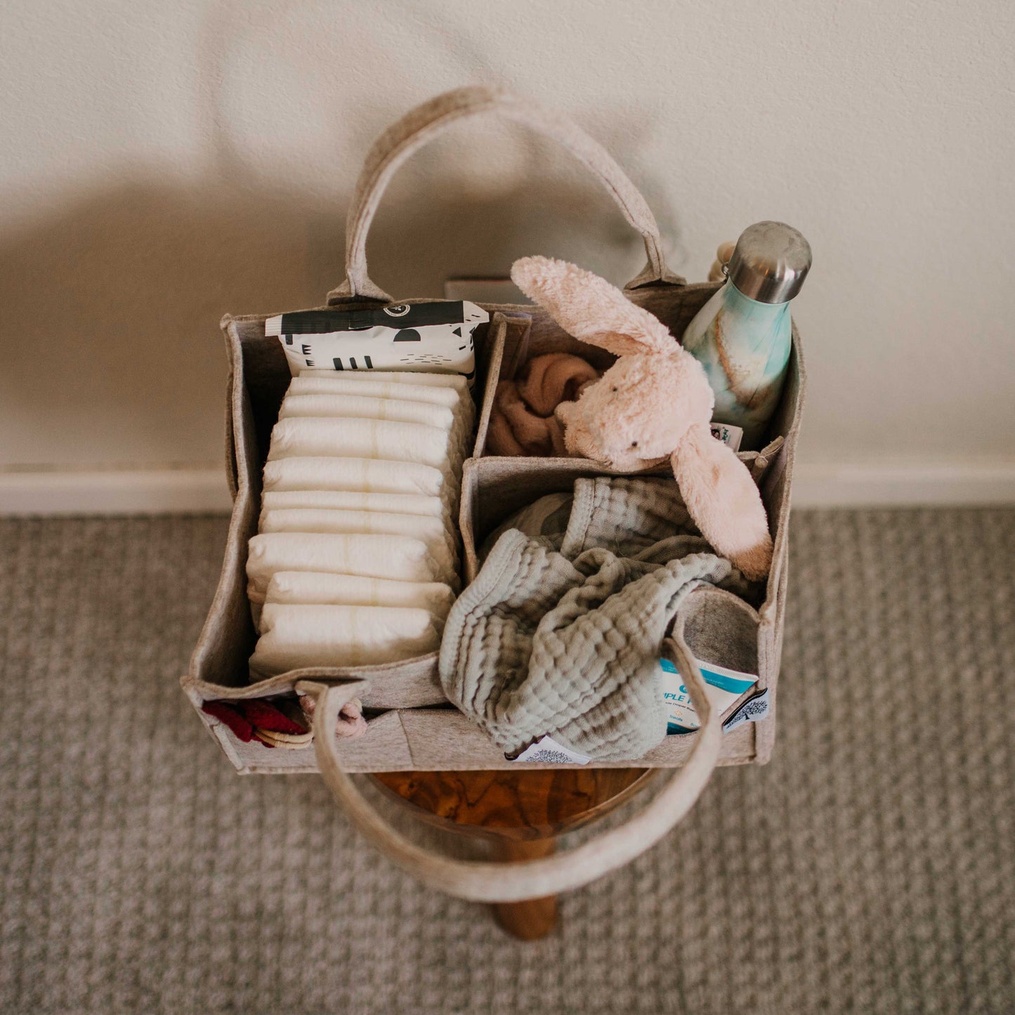 Diaper Caddy in White Parker Baby Co.