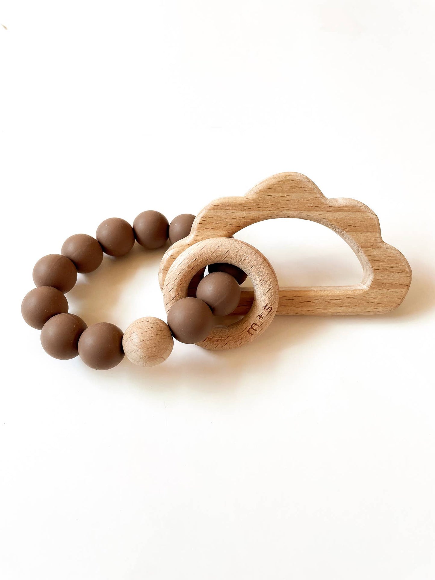 Cloud Teether-Silicone and Beech Wood Marlowe and Sage LLC