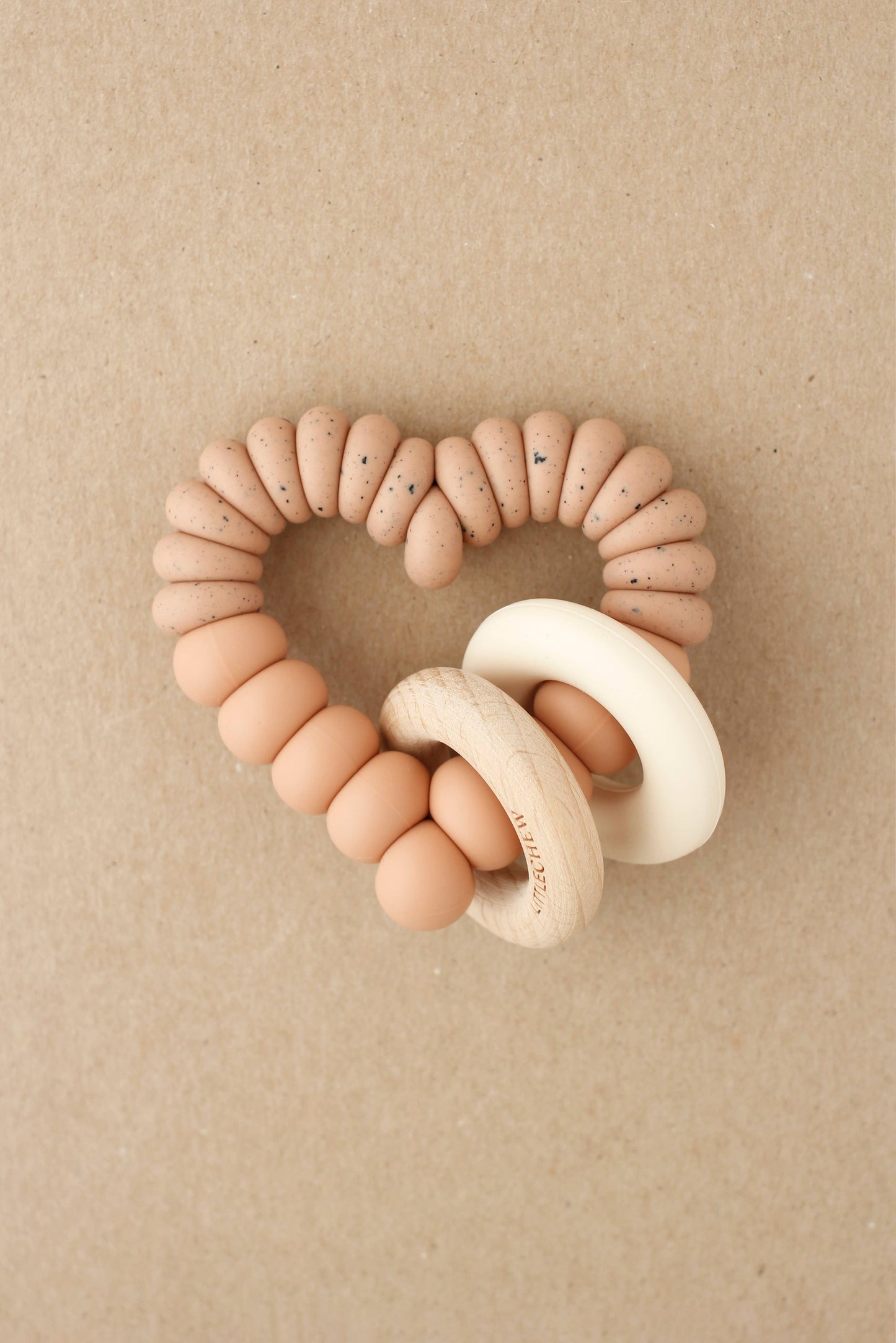 Teether - Heart | Dusty Coral Little Chew