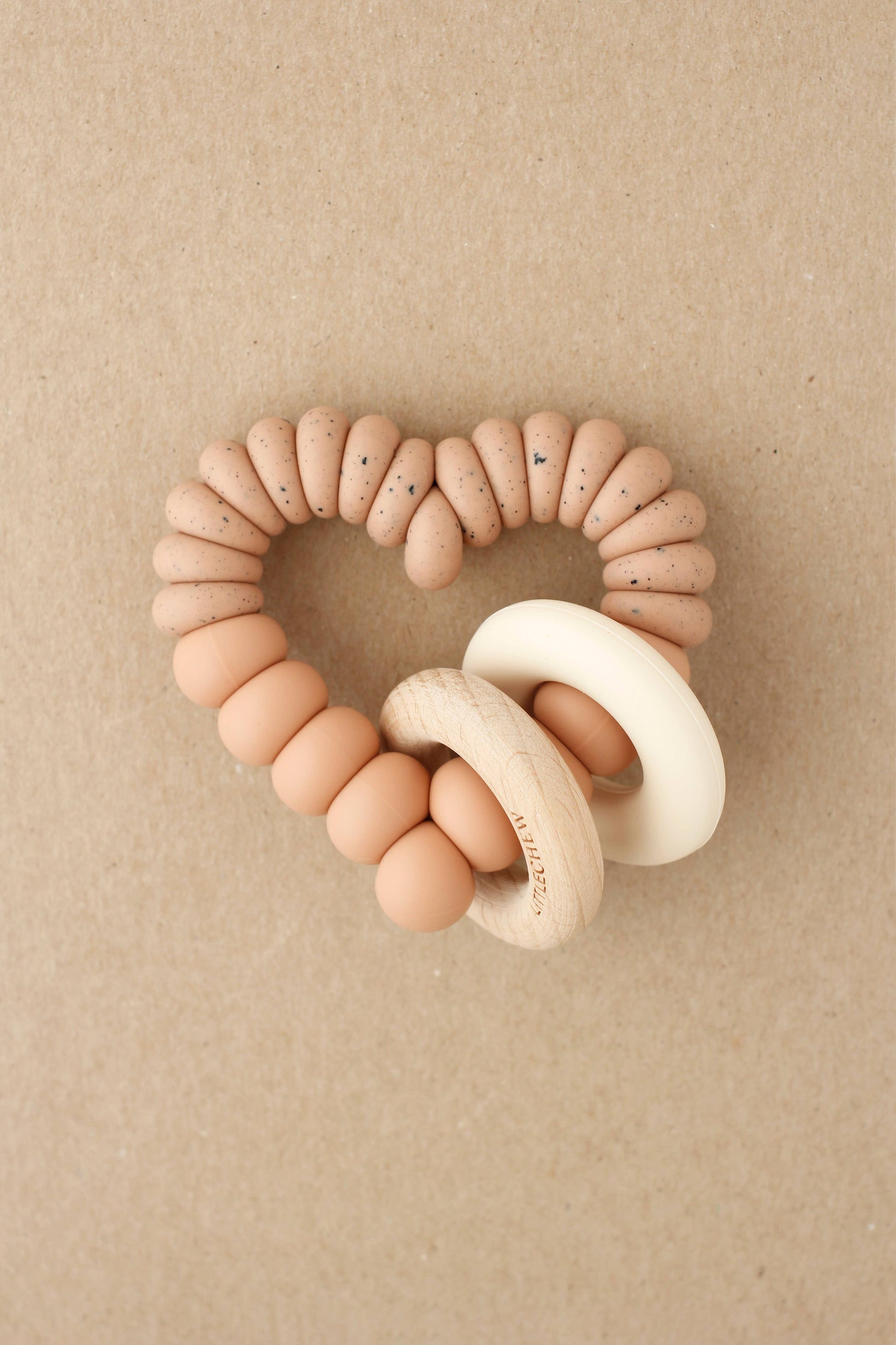 Teether - Heart | Dusty Coral Little Chew