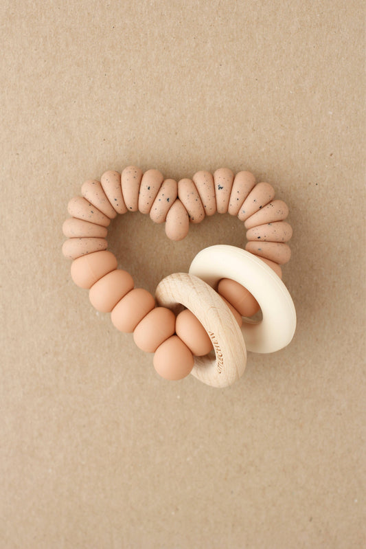 Teether - Heart | Dusty Coral Little Chew