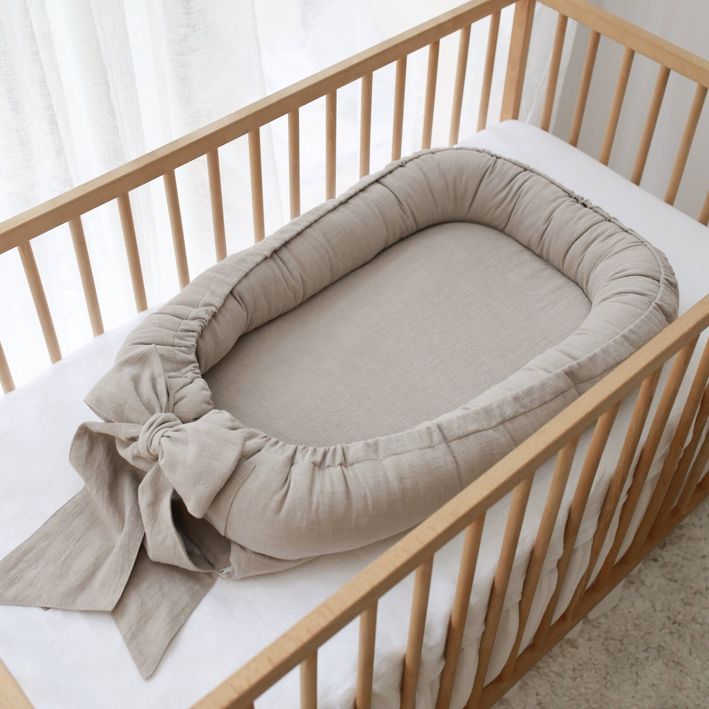 Babyly - Babynest - Linen with Bow - (2 Colors) BABYLY
