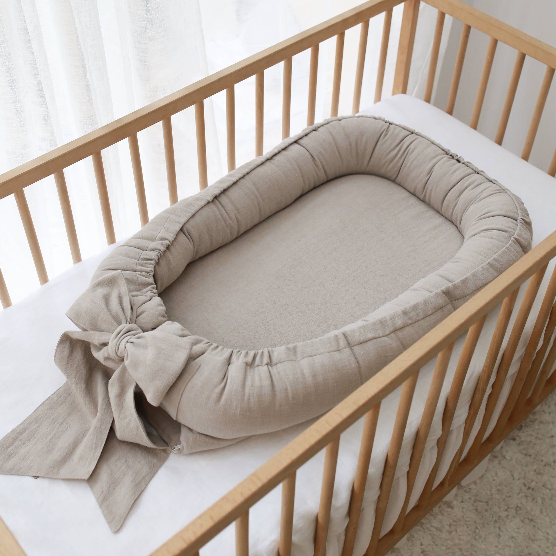 Babyly - Babynest - Linen with Bow - (2 Colors) BABYLY