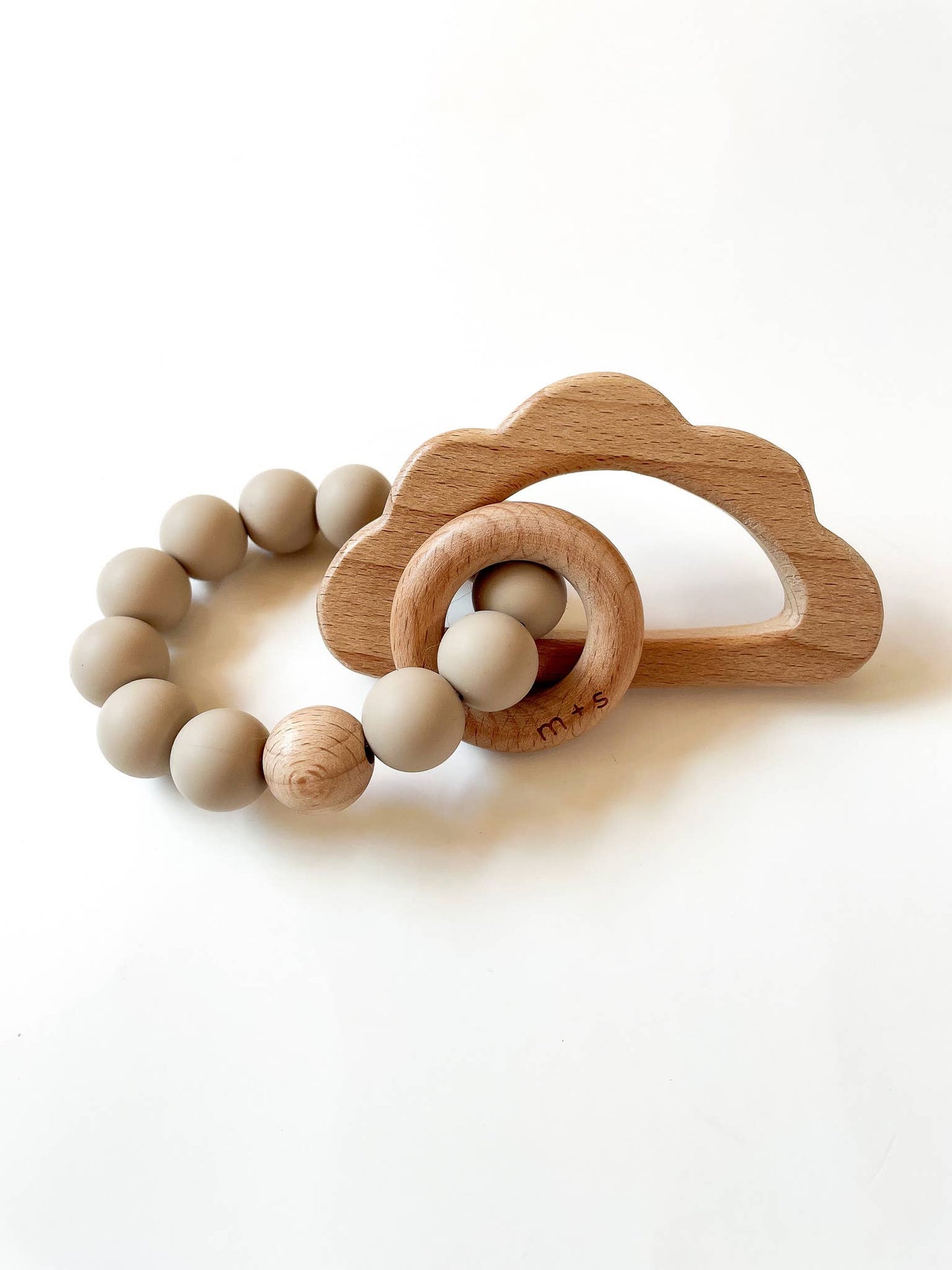 Cloud Teether-Silicone and Beech Wood Marlowe and Sage LLC