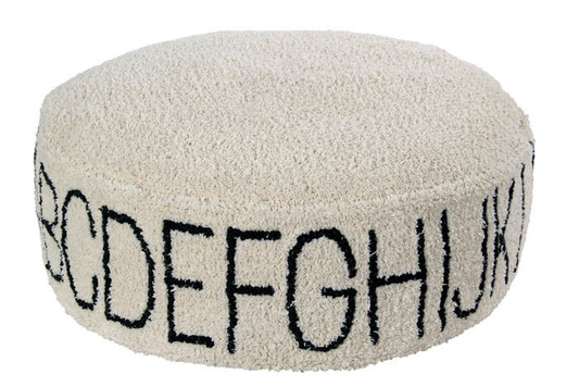 Pouffe ABC Natural - Black Lorena Canals 8" x 2'4" x 2'4"