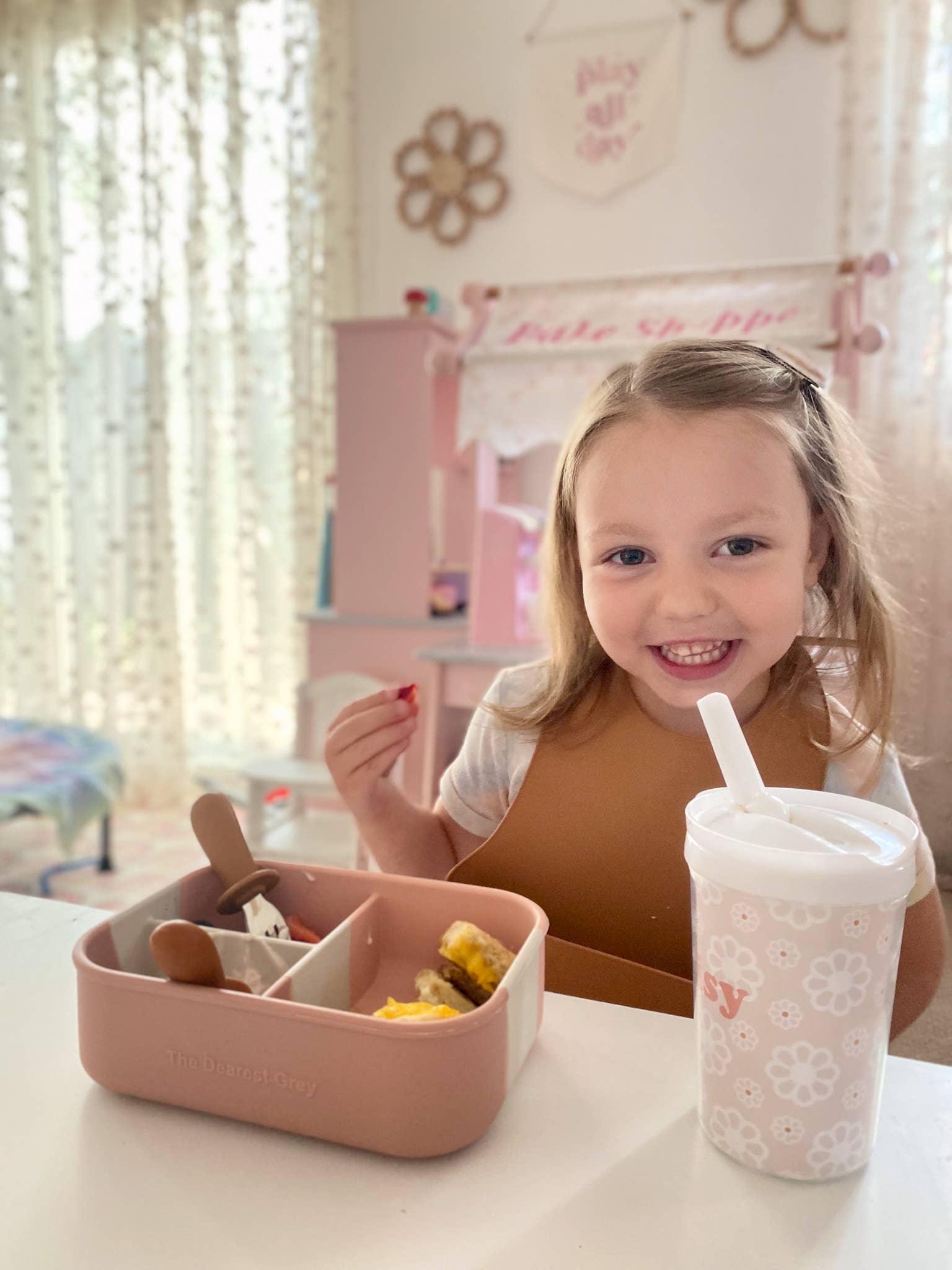 Silicone Catch Bib Set | Ginger & Terracotta The Dearest Grey