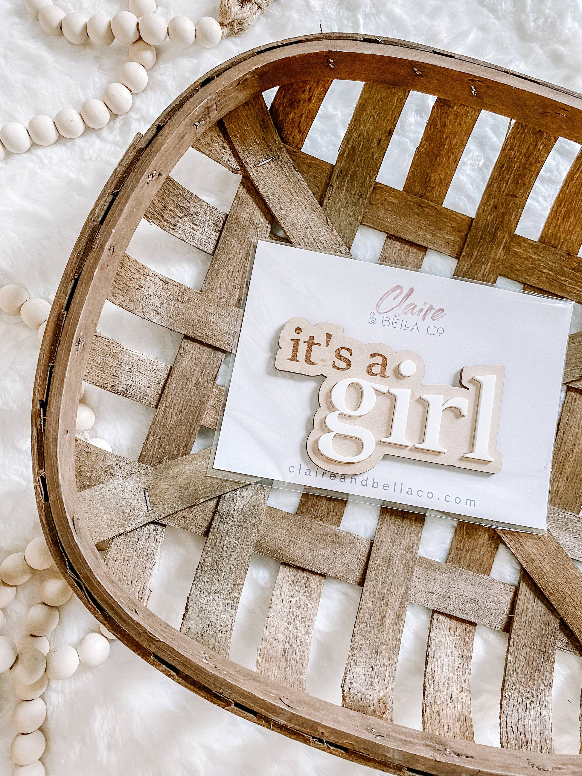 It’s a Girl Gender Reveal Announcement Sign Claire and Bella