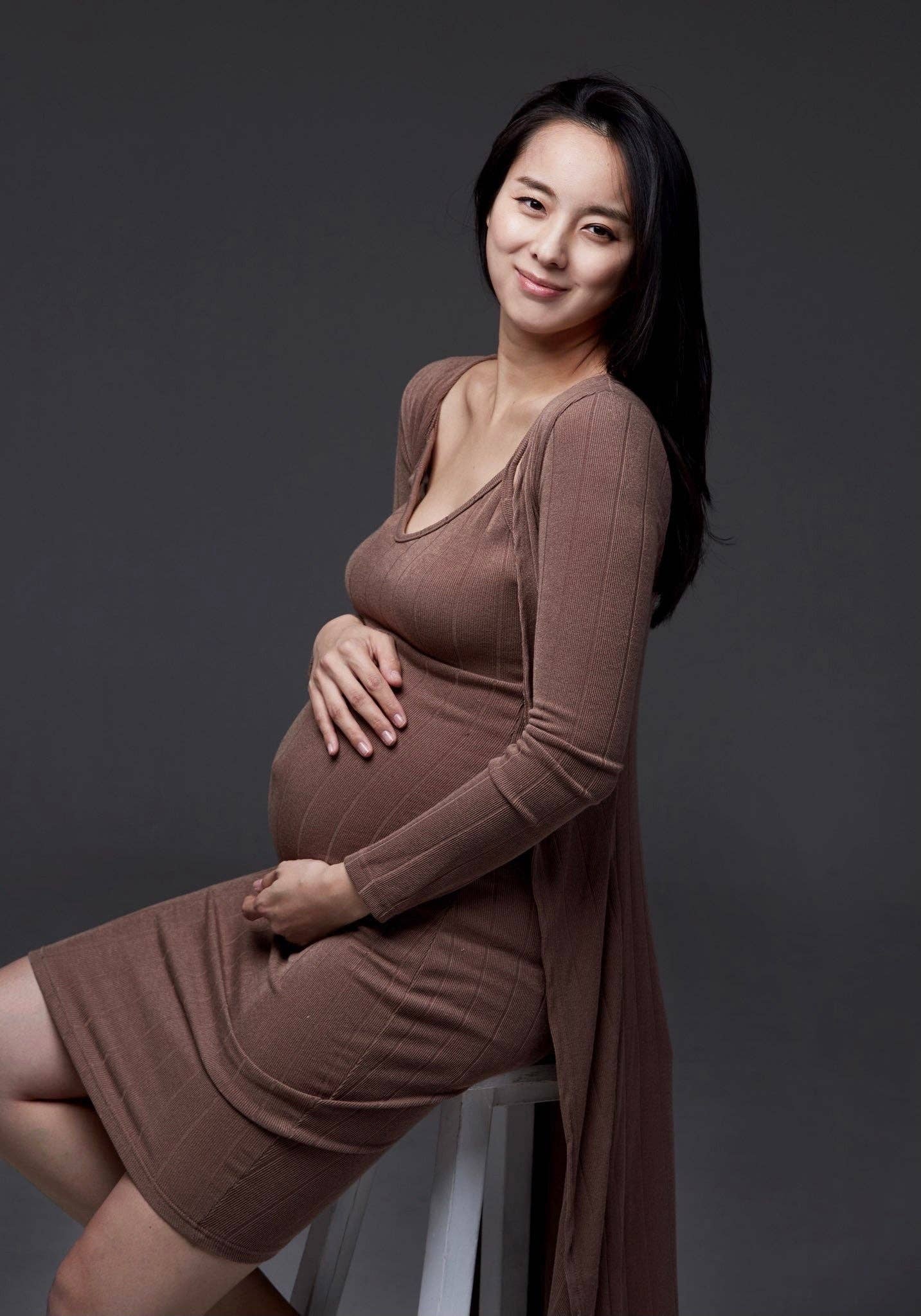 Ribbed Knit Dress Set LIV Maternity