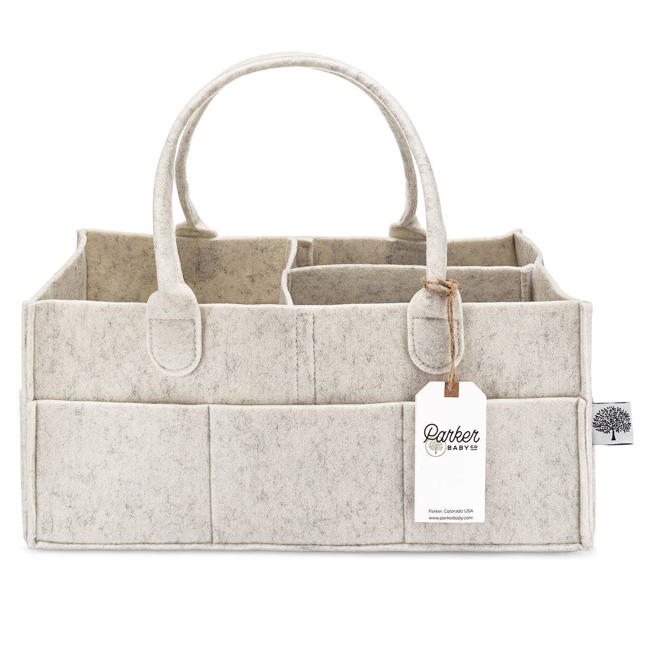 Diaper Caddy in White Parker Baby Co. Large (16 x 10 x 7")
