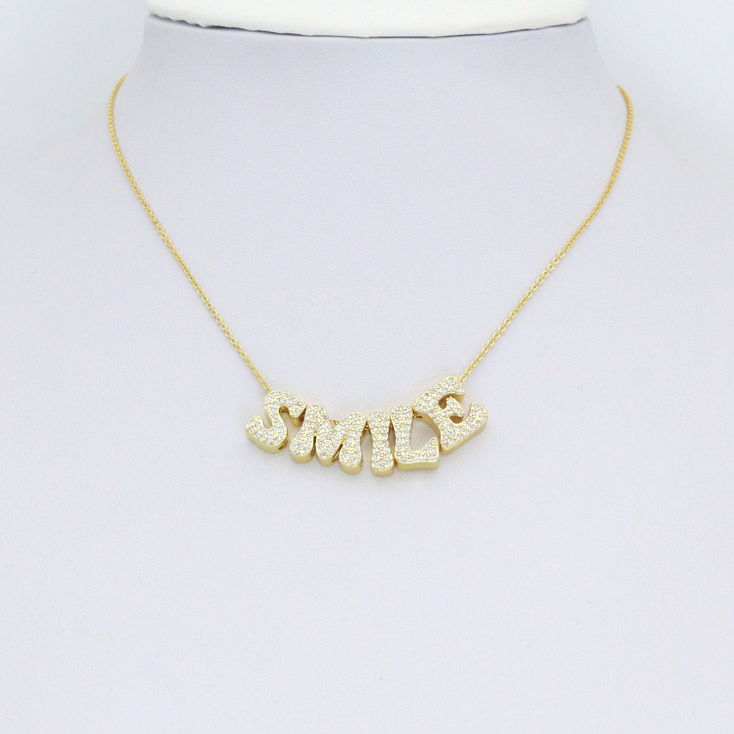 CZ Gold Alphabet Initial Charm Pendant Bead BestBeads&Beyond