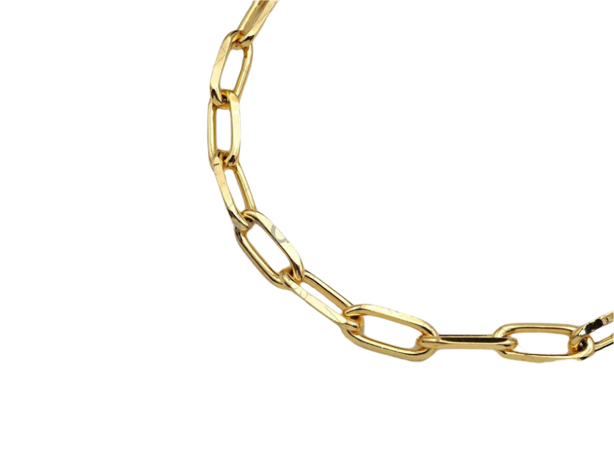 18" Gold Finish Paperclip Chain Necklace (Adjustable) BestBeads&Beyond