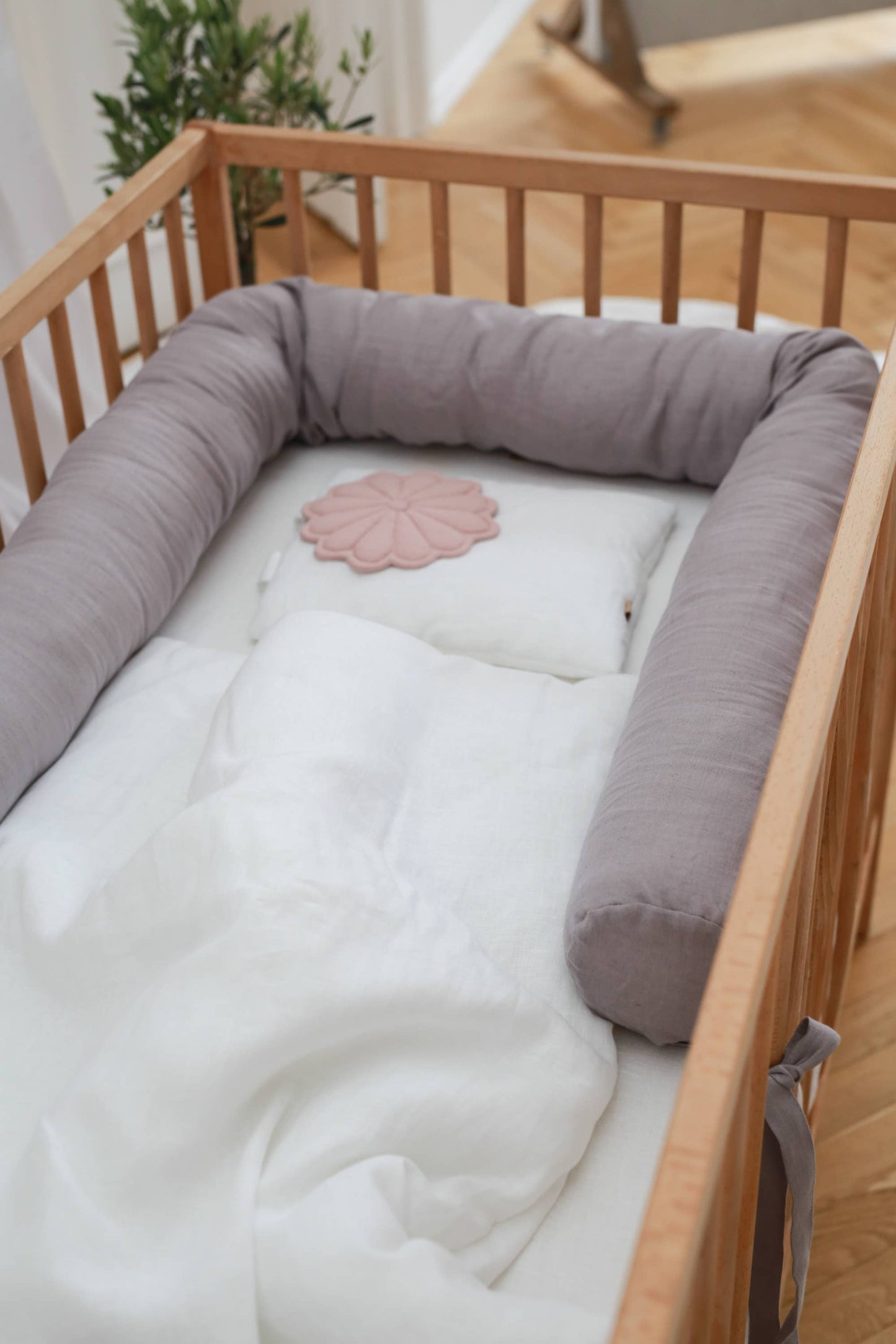 Babyly - Linen Baby Roller Bumper - Snake Protector - (6 Colors)