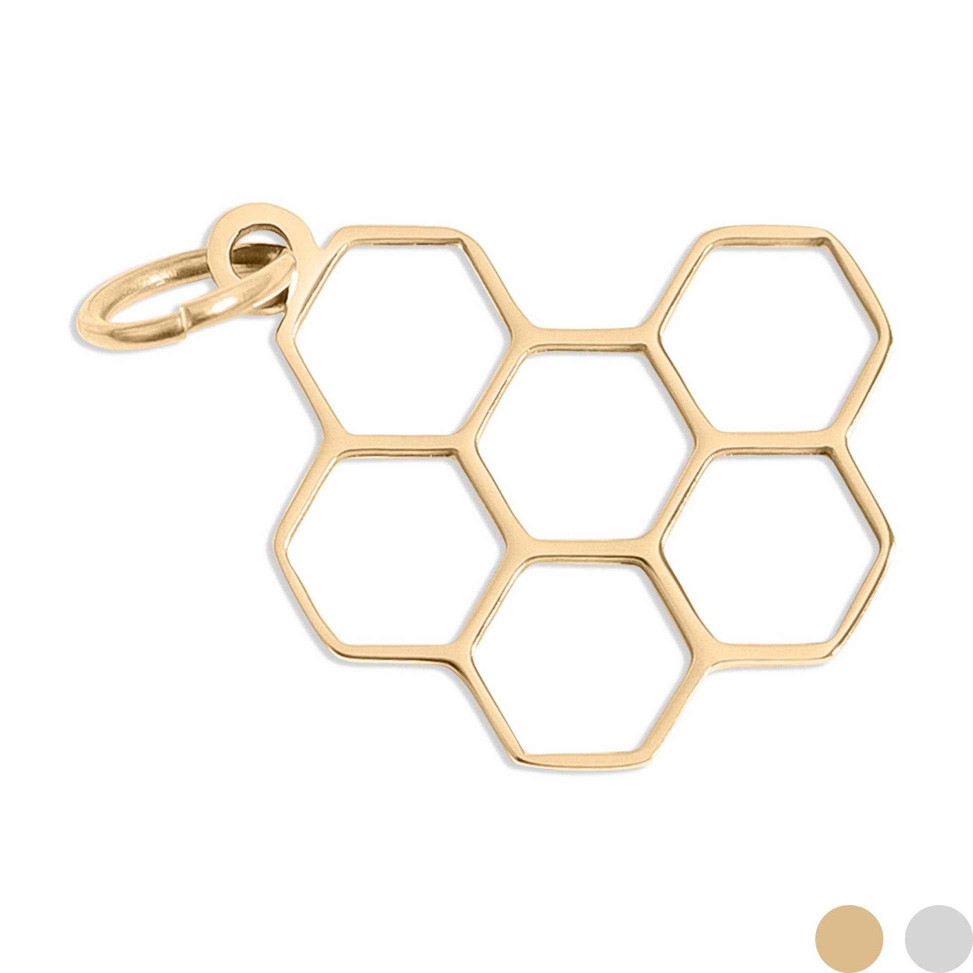 18K Gold PVD Stainless Steel Honeycomb Charm WJW