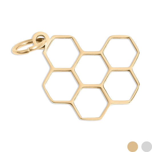 18K Gold PVD Stainless Steel Honeycomb Charm WJW