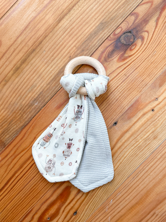 Mini Teethers Little Birds Co. Robots Gray Sweater