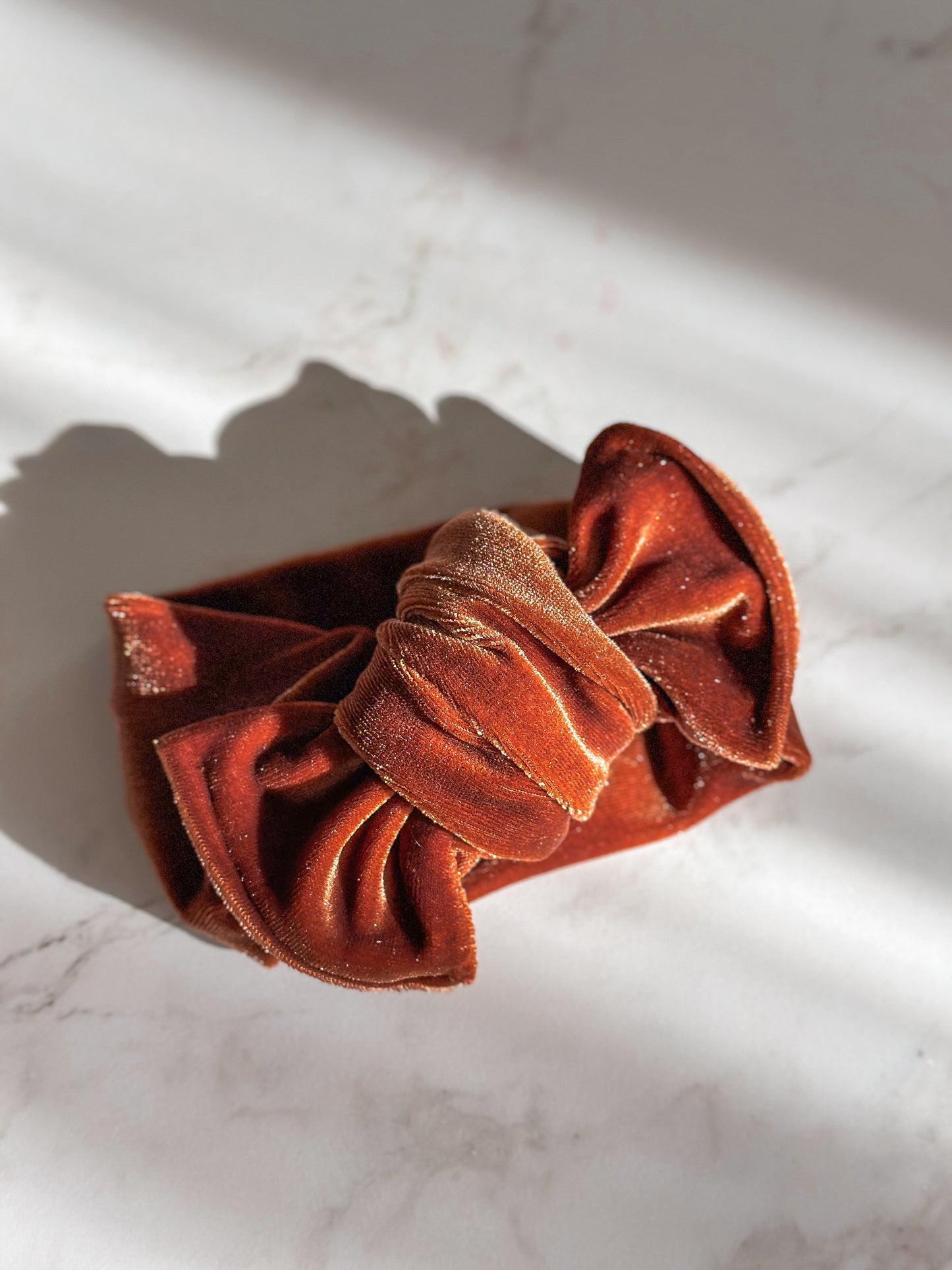 Tie Headwrap | Multiple Colors! Little Birds Co. Copper Velvet NB-3m