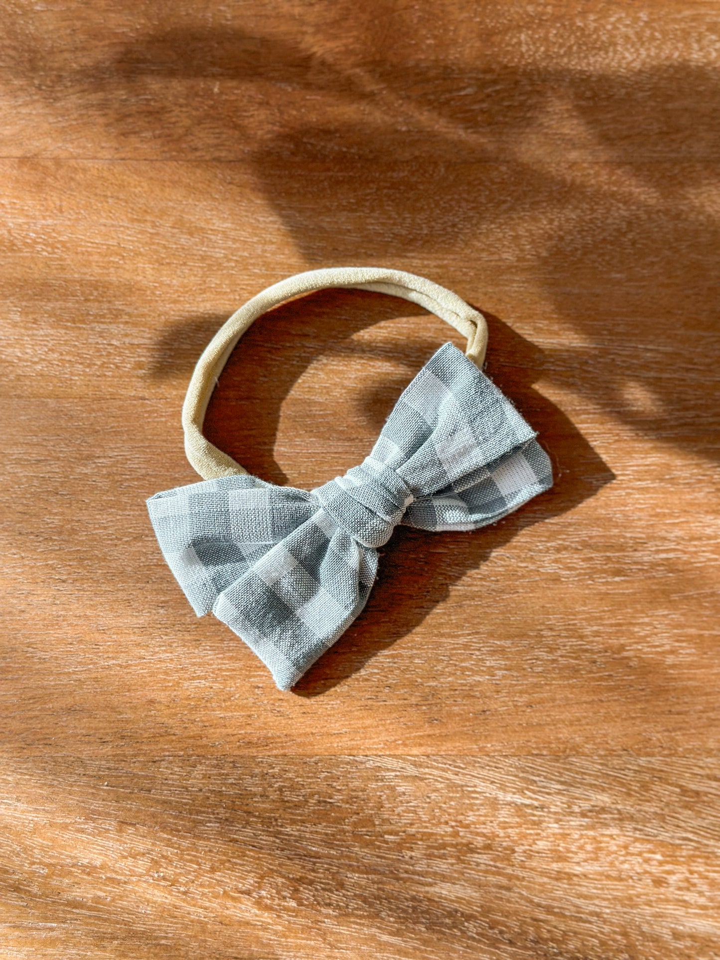 Classic Bow | Multiple Colors! Little Birds Co. Slate Blue Gingham Clip
