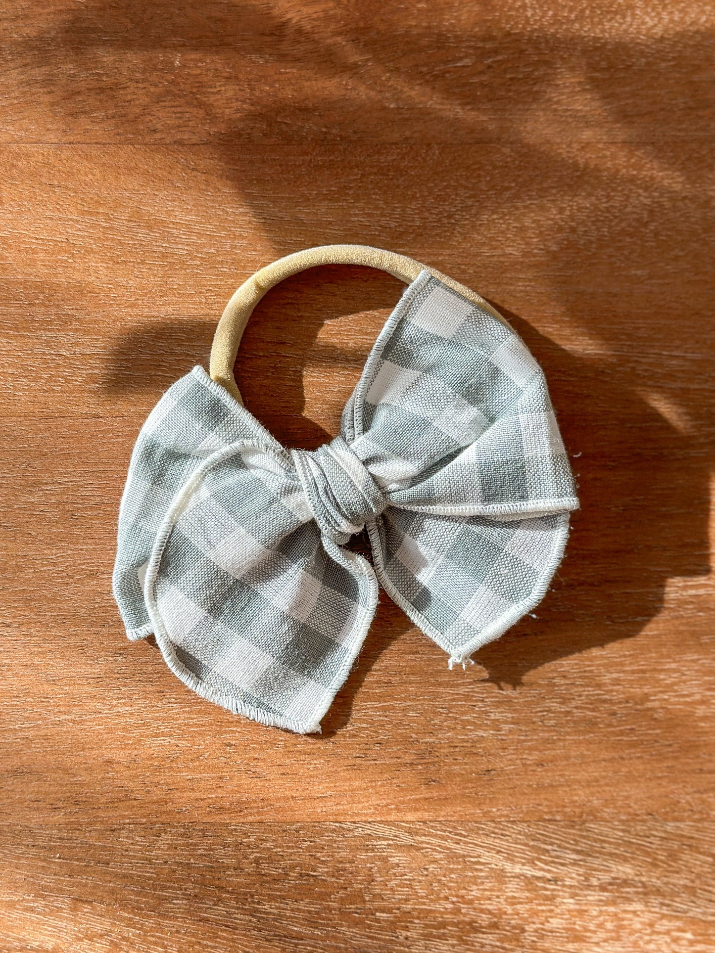 Fabel Bows | Multiple Colors! Little Birds Co. Slate Blue Gingham Headband