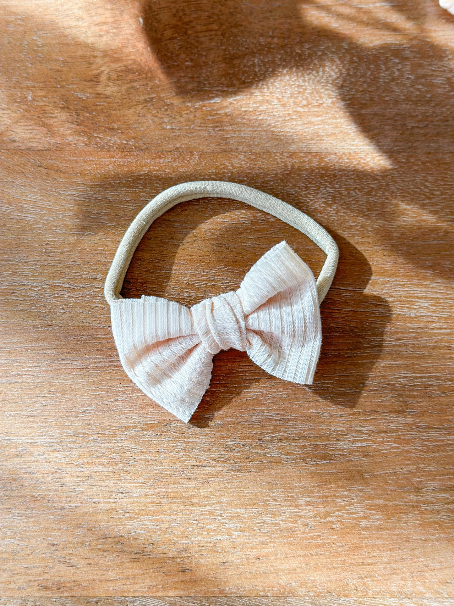 Mini Bow | Multiple Colors! Little Birds Co. Peach Ribbed Single Headband