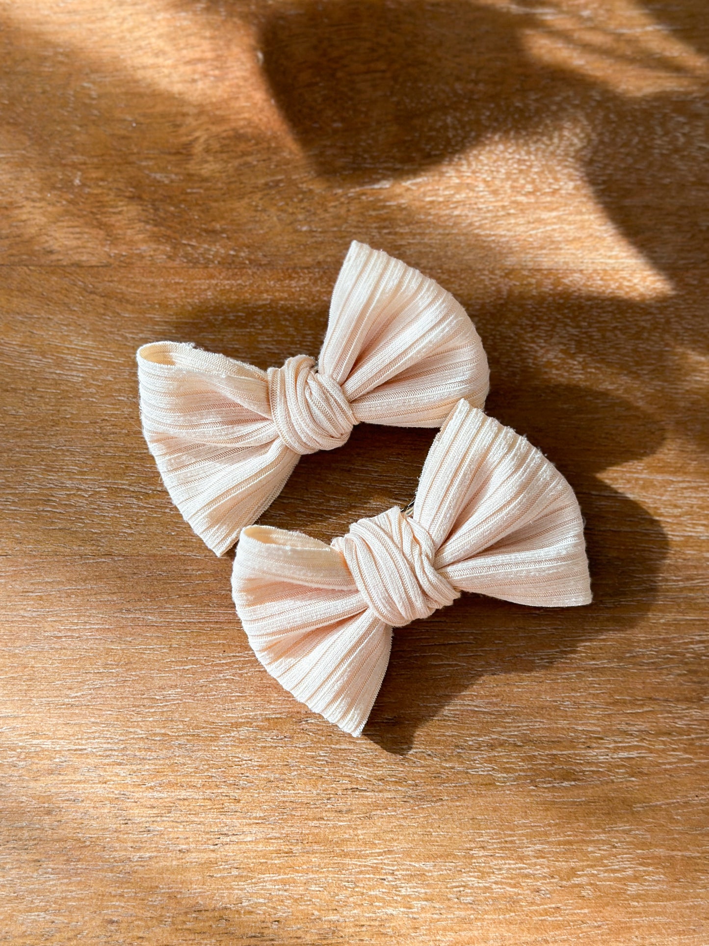 Mini Bow | Multiple Colors! Little Birds Co. Peach Ribbed Piggies (set of 2)