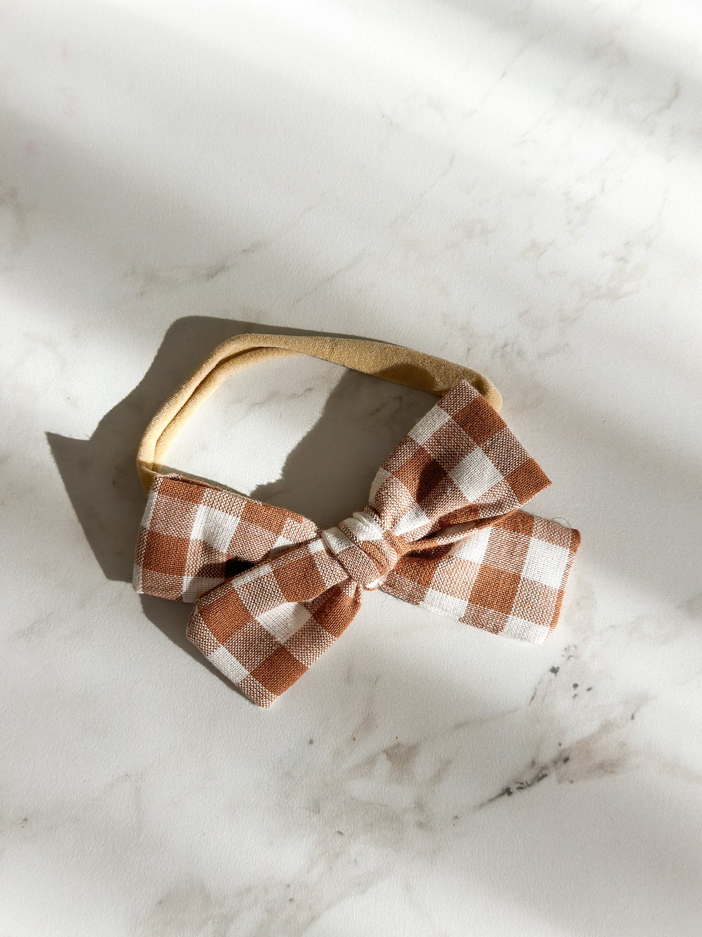 Classic Bow | Multiple Colors! Little Birds Co. Rust Gingham Headband