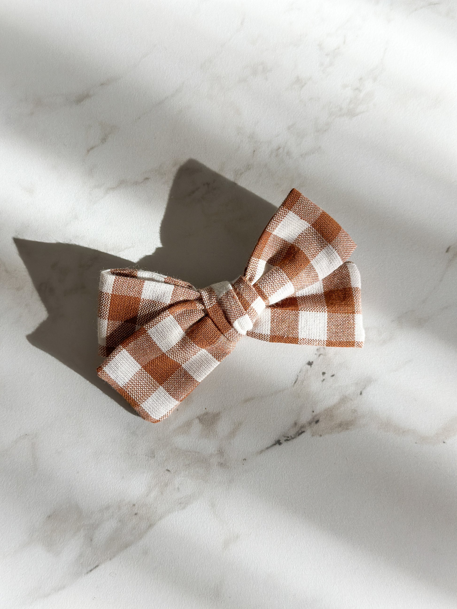 Classic Bow | Multiple Colors! Little Birds Co. Rust Gingham Clip
