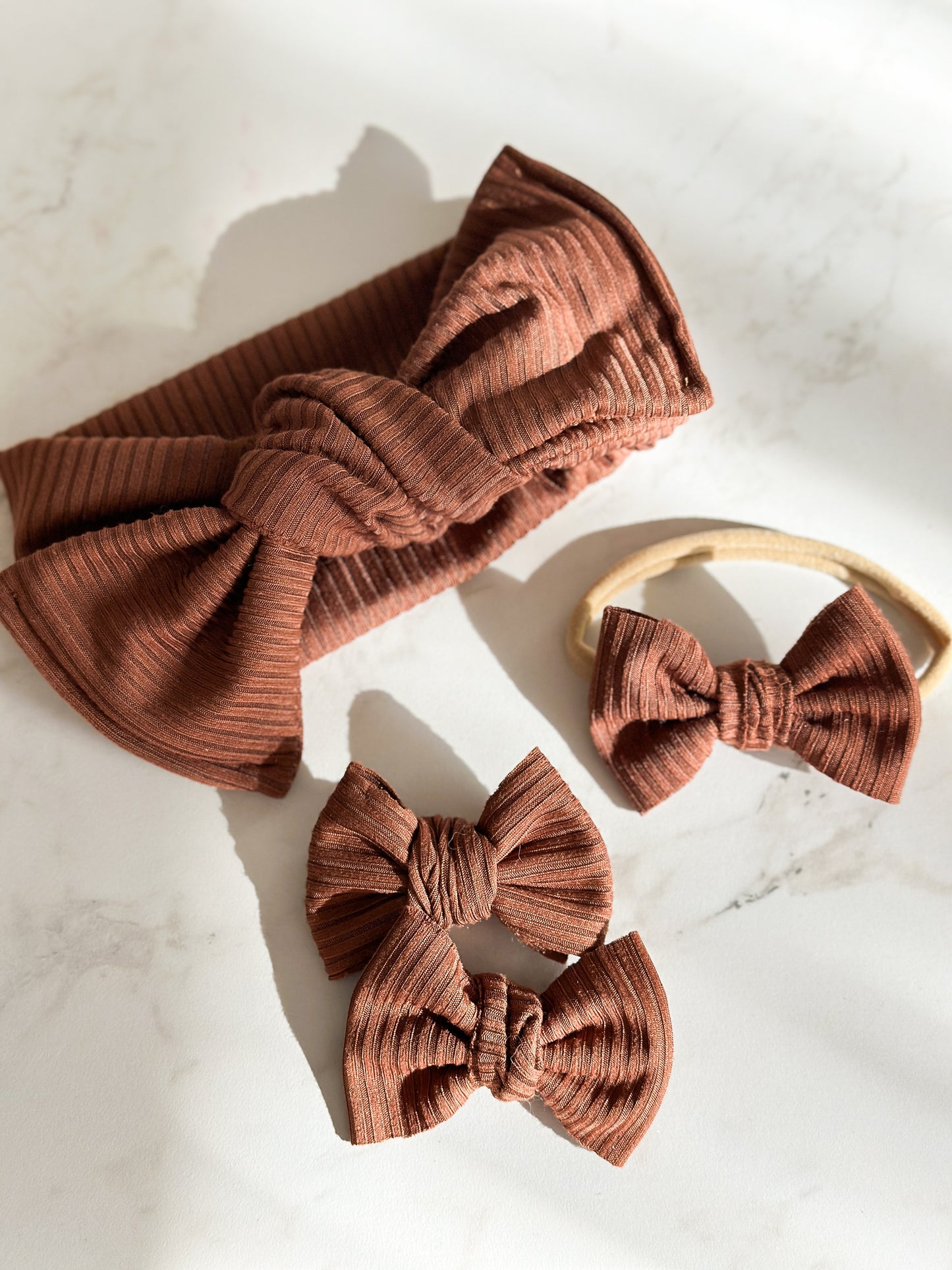 Tie Headwrap | Multiple Colors! Little Birds Co. Chocolate Ribbed NB-3m