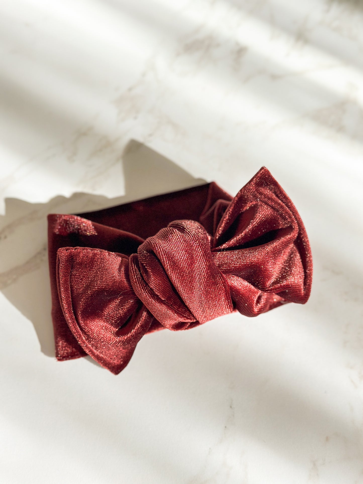 Tie Headwrap | Multiple Colors! Little Birds Co. Burgundy Velvet NB-3m