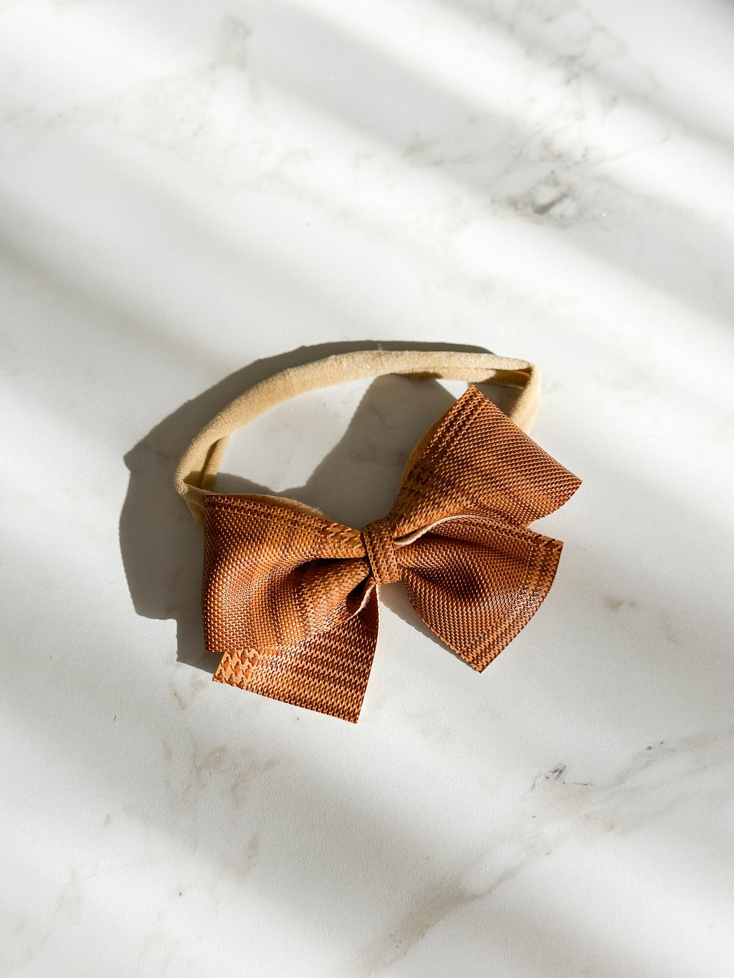 Classic Bow | Multiple Colors! Little Birds Co. Orange & Brown Houndstooth Plaid Headband