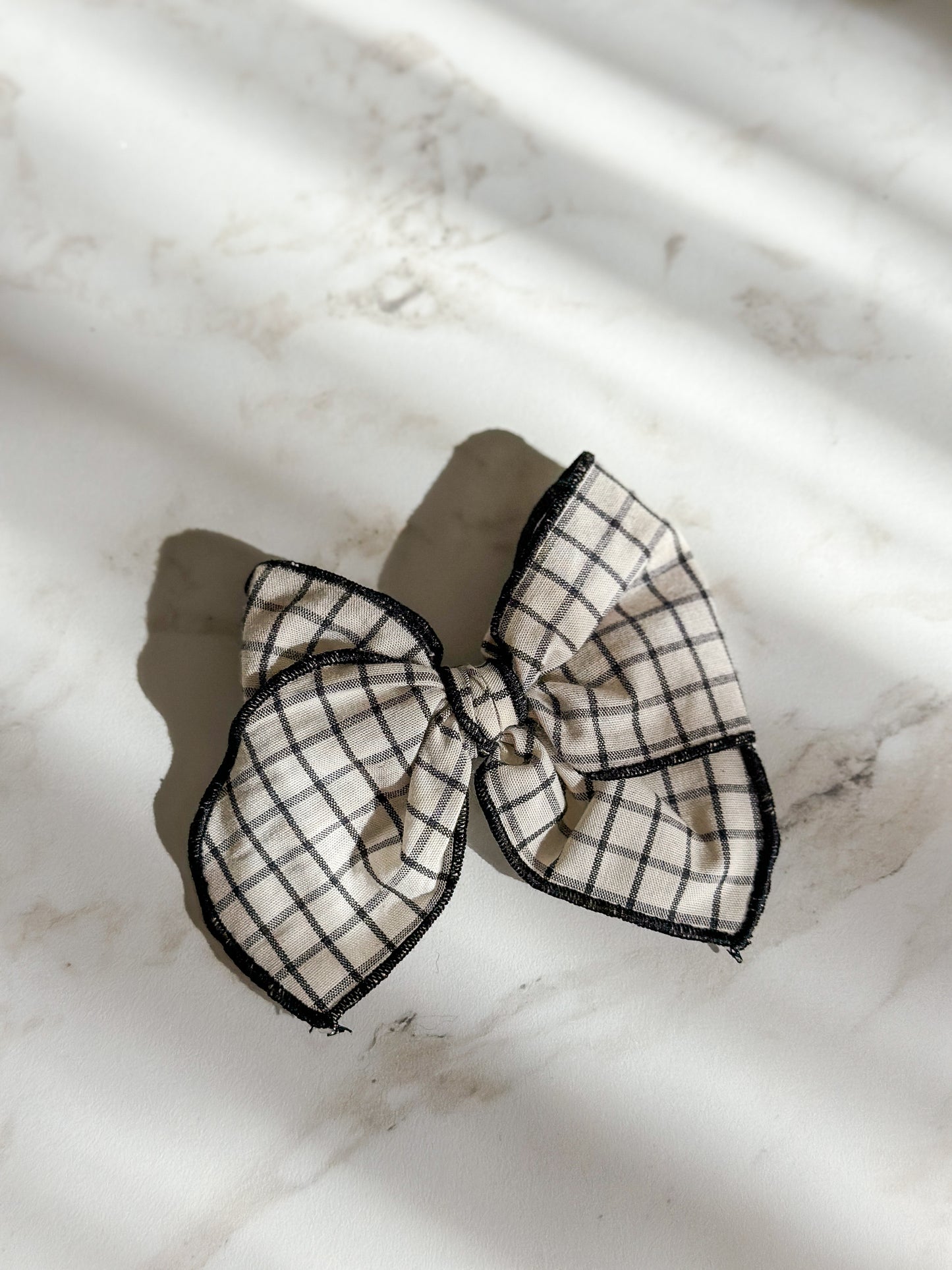 Fabel Bows | Multiple Colors! Little Birds Co. Black & Neutral Windowpane Clip
