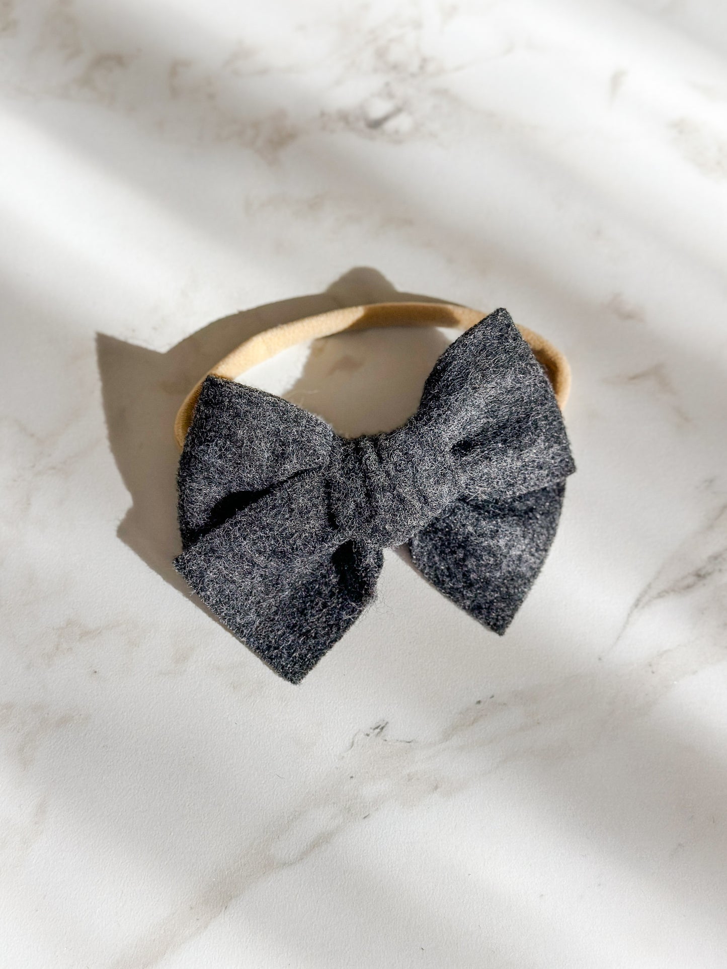 Classic Bow | Multiple Colors! Little Birds Co. Dark Grey Wool Clip