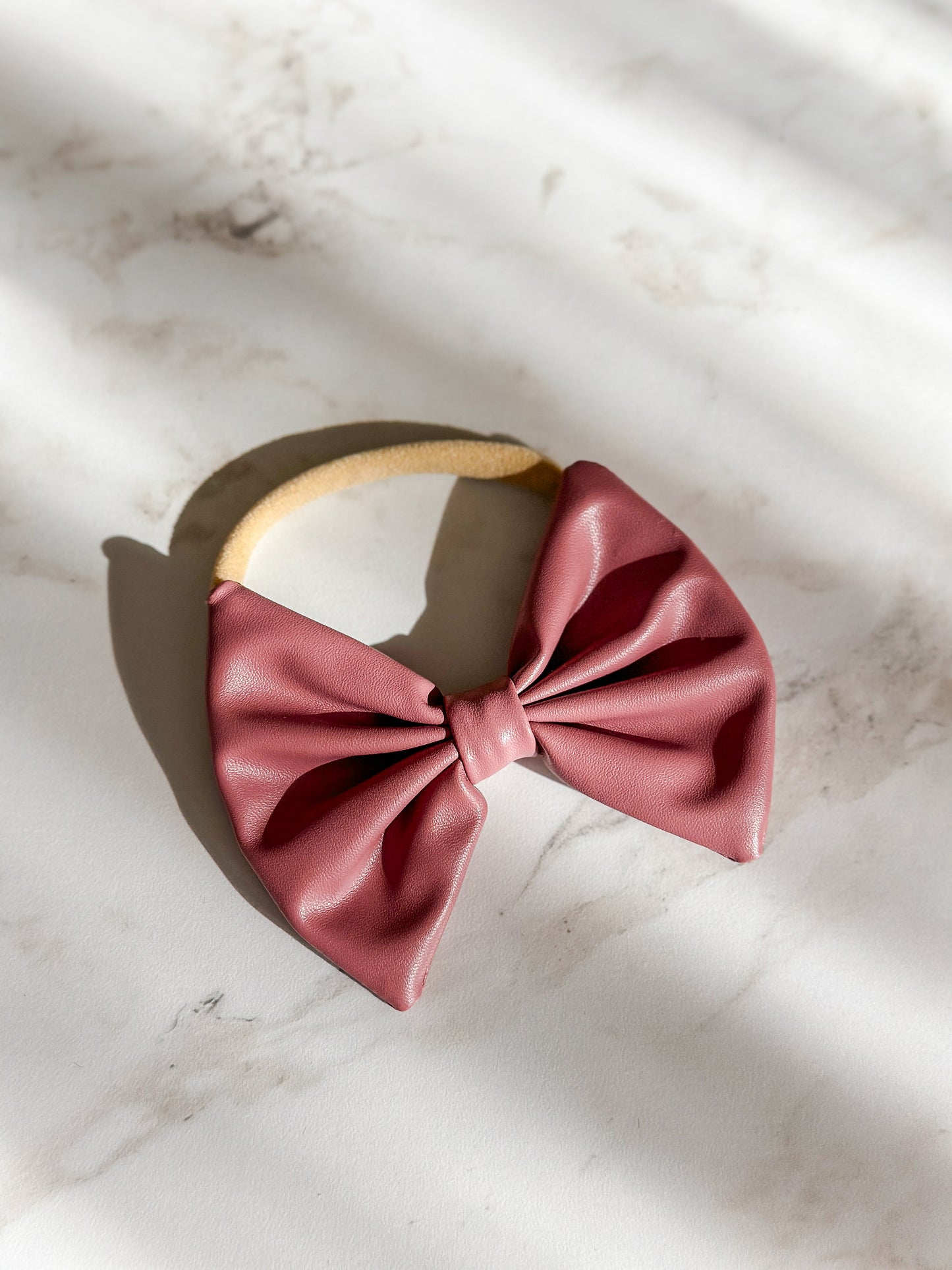 Tail-less Bow | Multiple Colors! Little Birds Co. Blush Vegan Leather Headband