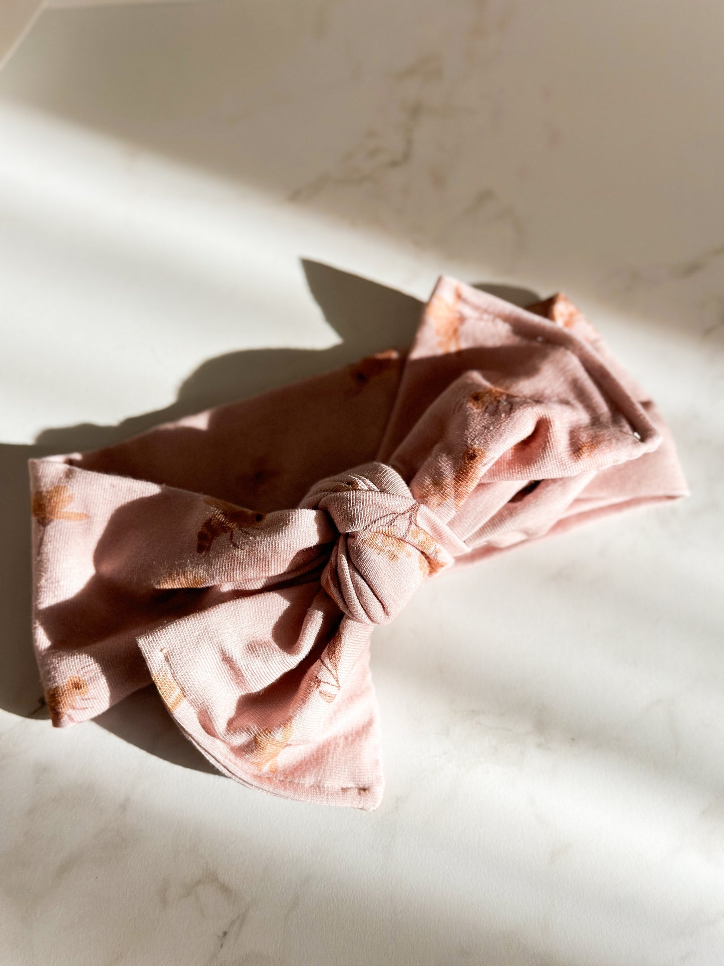 Tie Headwrap | Multiple Colors! Little Birds Co. Vintage Rose with Bumblebee NB-3m