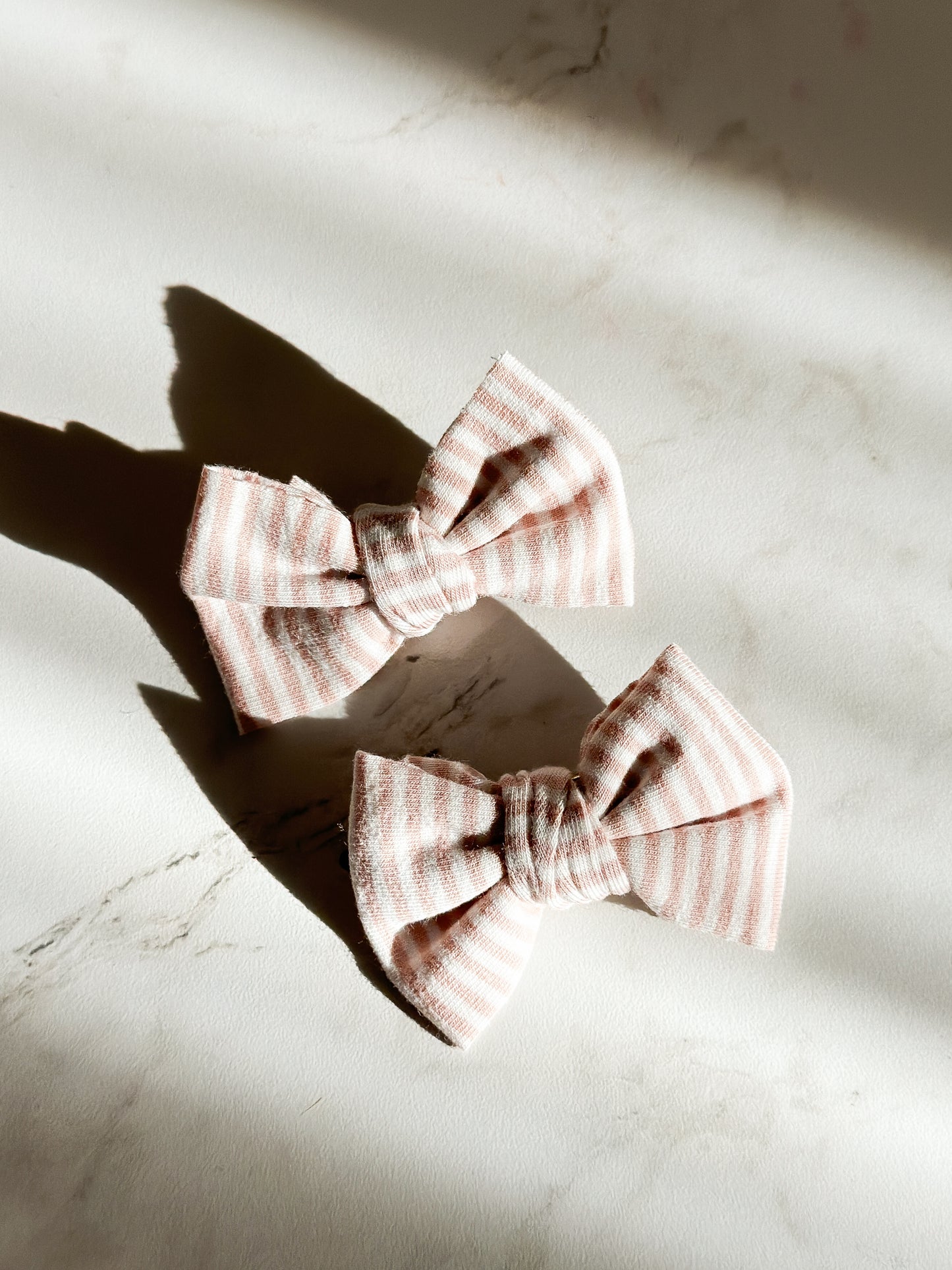 Mini Bow | Multiple Colors! Little Birds Co. Pink & White Stripes Single Clip