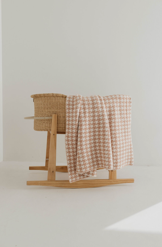 Houndstooth | Rosé & Cream Plush Blanket Forever French Baby
