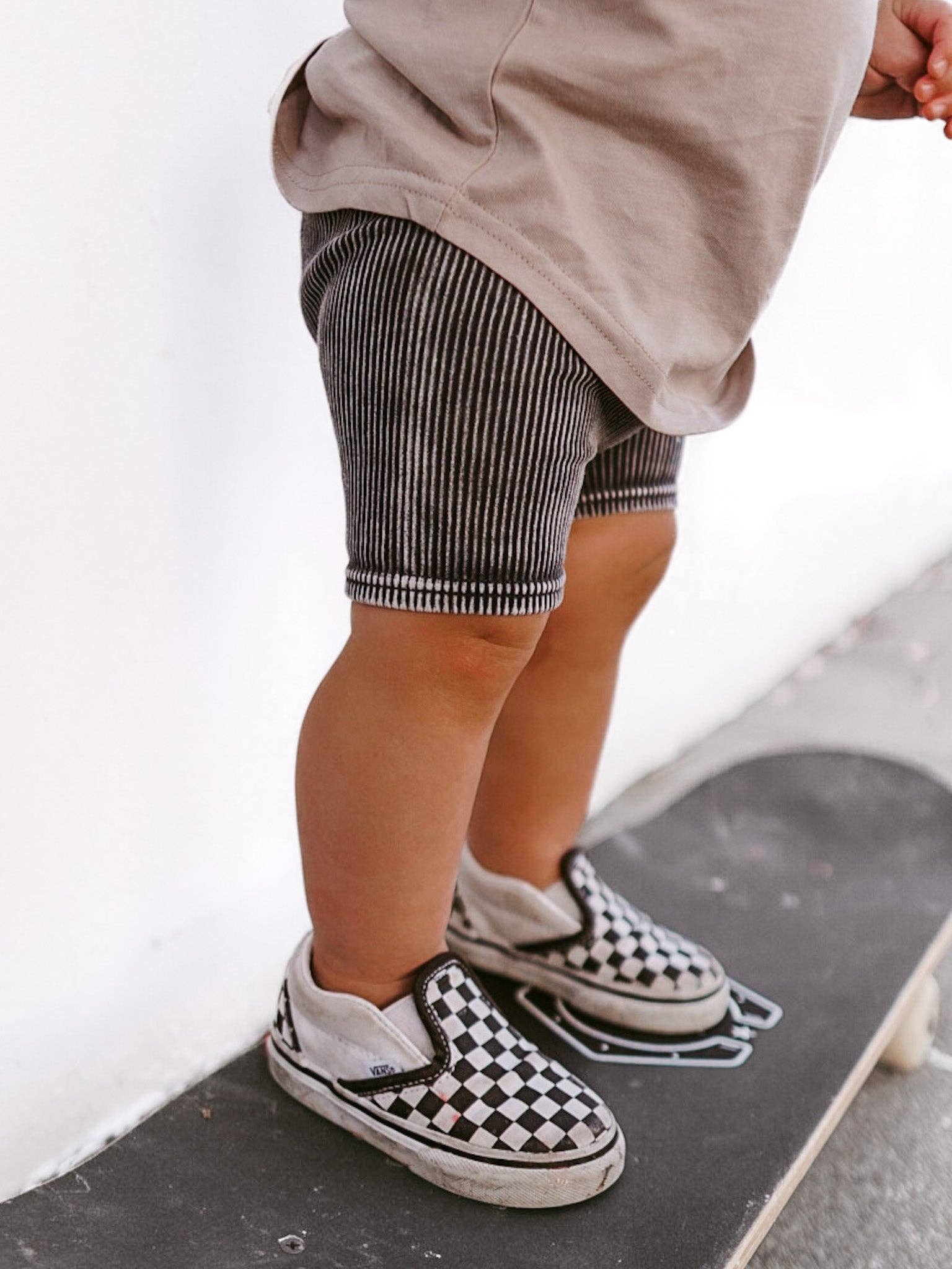 Acid Wash Biker Short - Charcoal LENOX JAMES