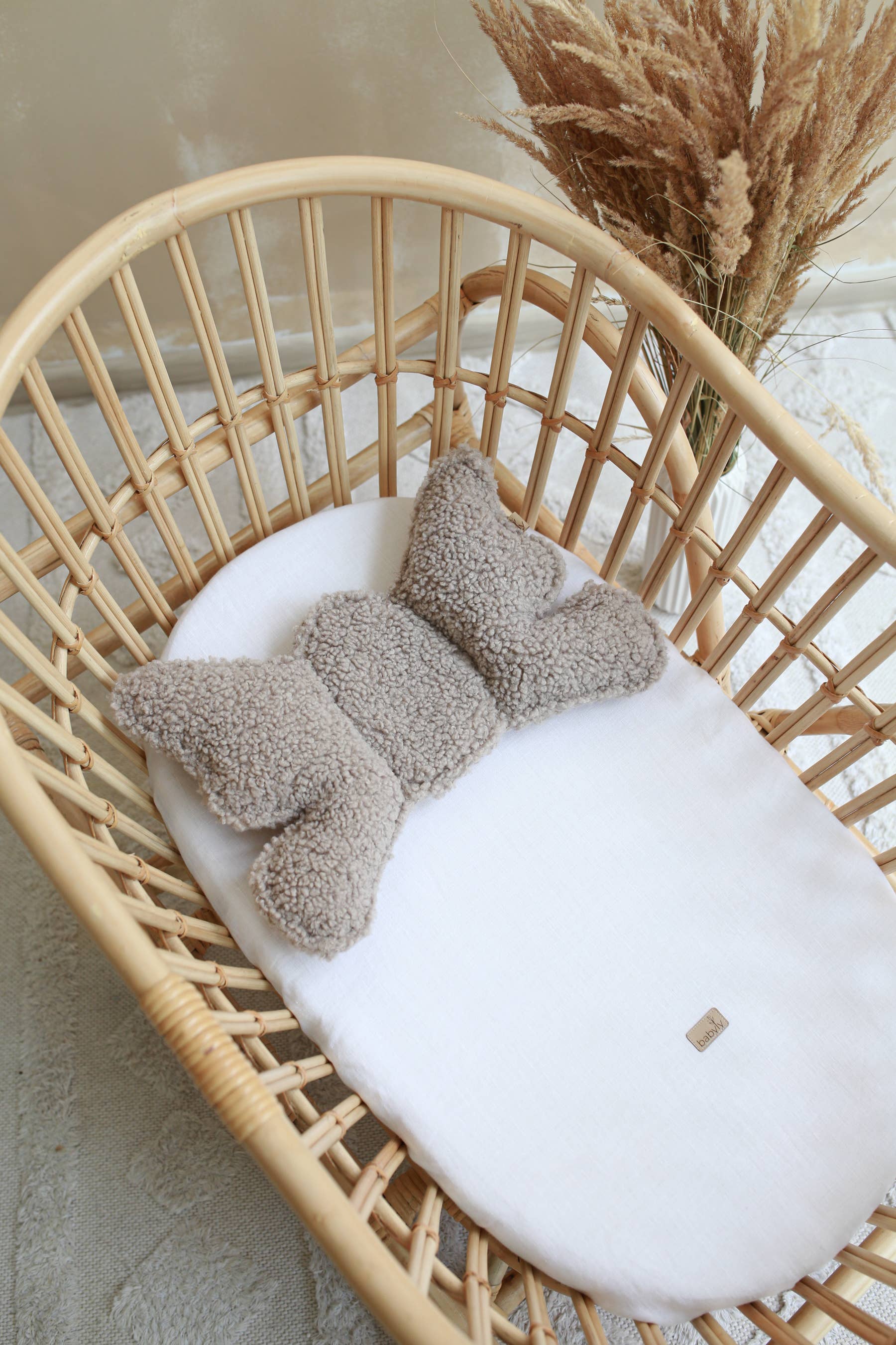 Babyly - Baby Head Support Pillow - Teddy - (Cream) BABYLY