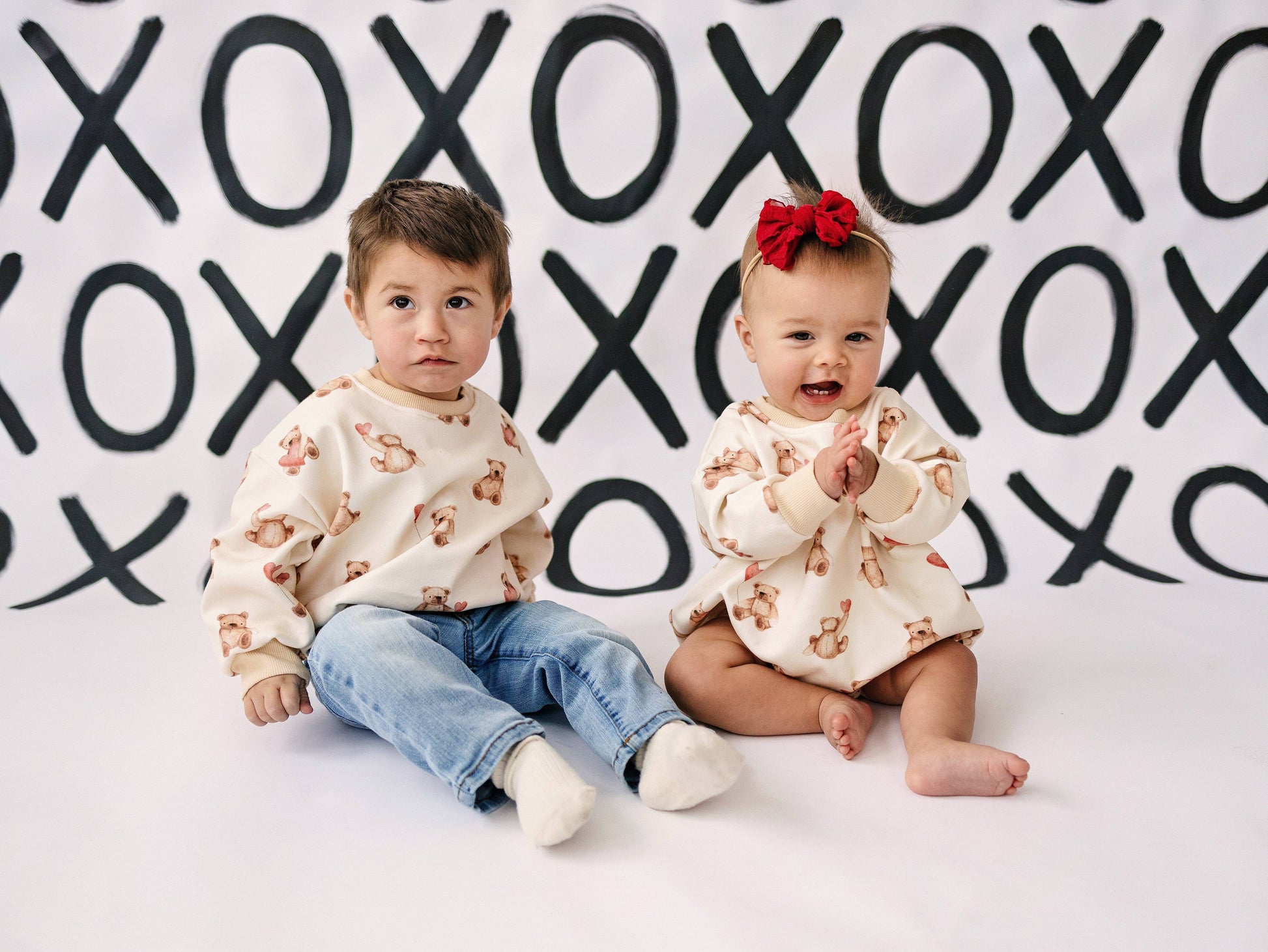 Teddy-Gram Sweatshirt Romper Little Joy Co.