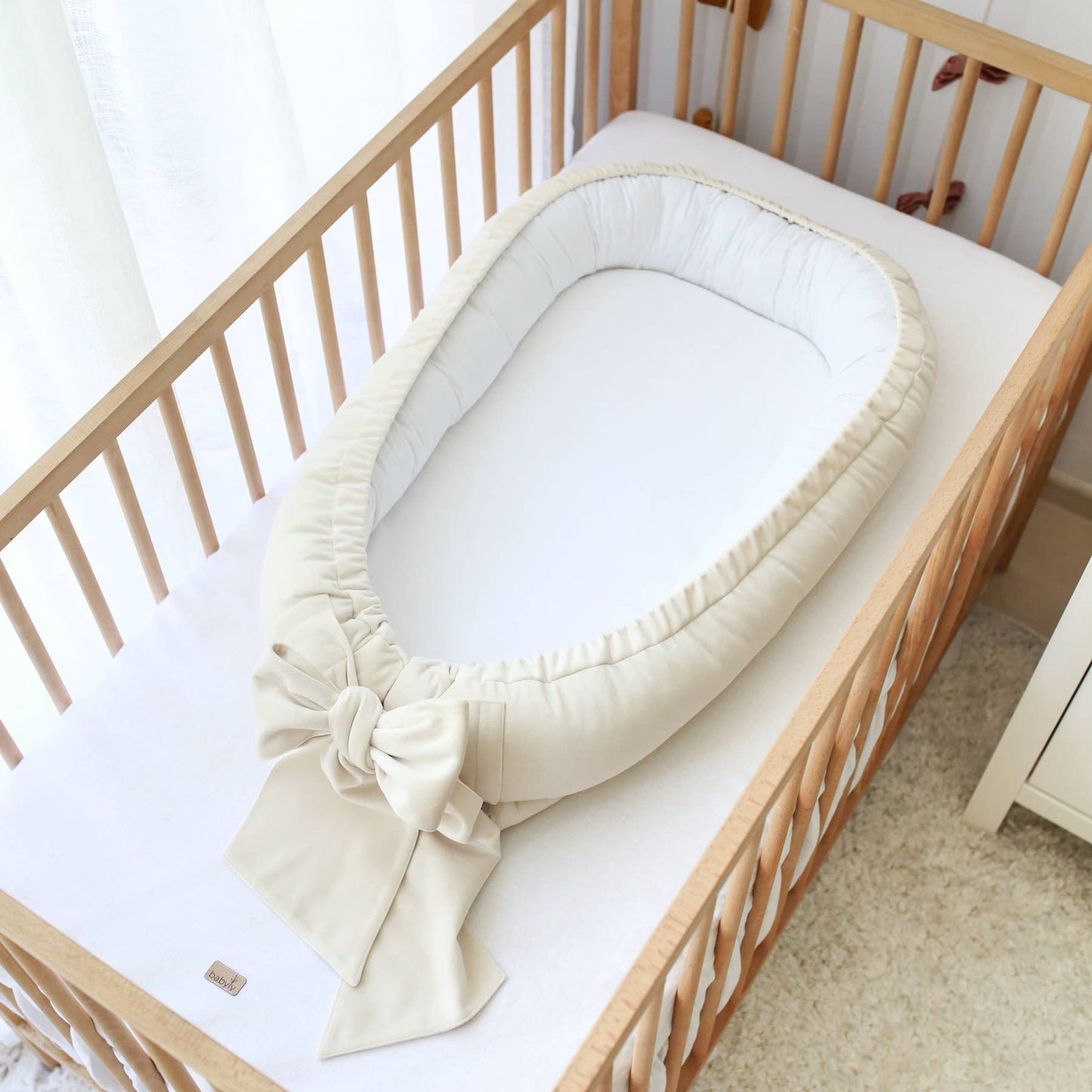 Velvet babynest with bow (5 colors) - BABYLY BABYLY
