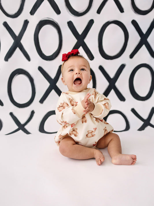 Teddy-Gram Sweatshirt Romper Little Joy Co.