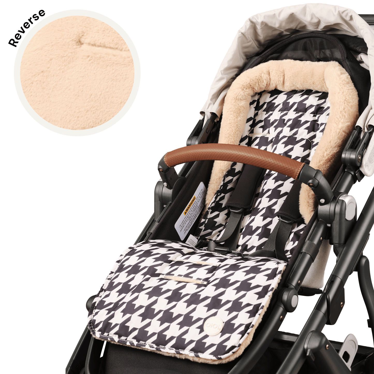 Cozy Fleece Pram Liner - Houndstooth OiOi