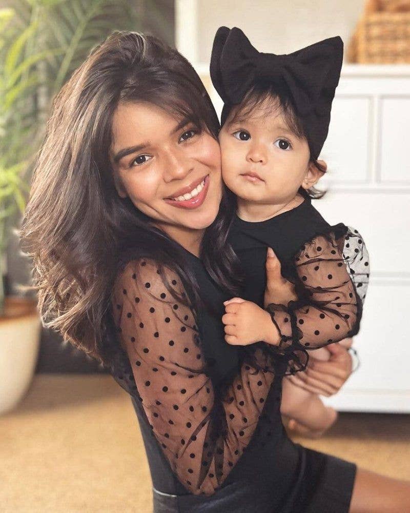 Destinee Sheer Dot Sleeve Top & Leotard - Black Bailey's Blossoms