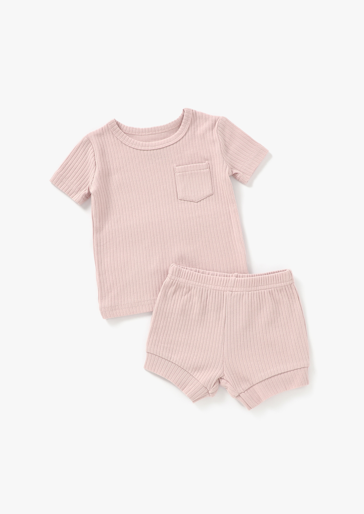 Ribbed Short Set | Blush Mila & Co. 6/12M