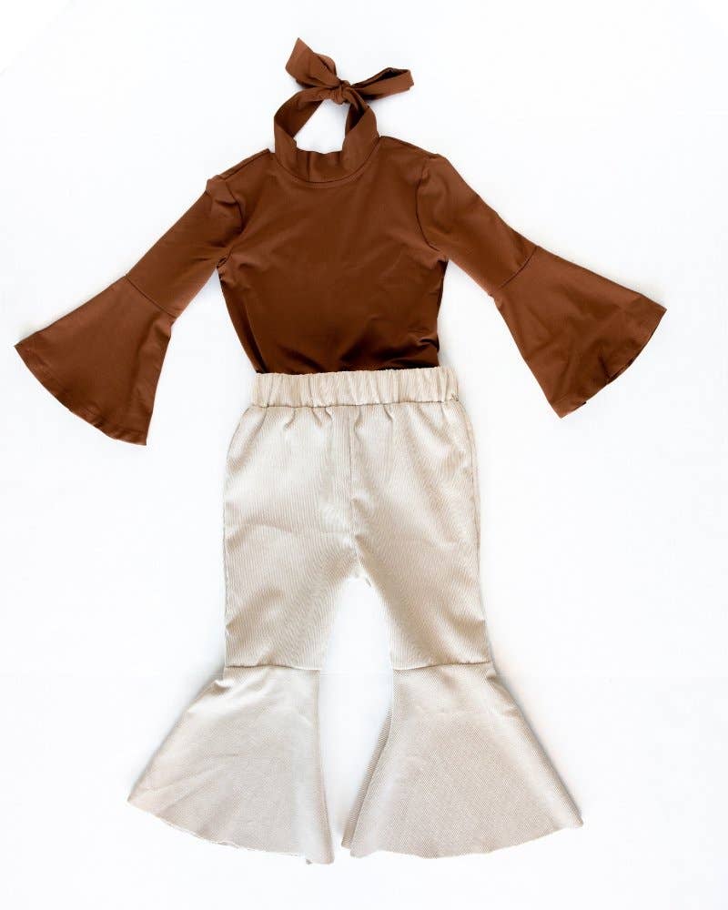 Clover Bell Sleeve Leotard - Rich Caramel Bailey's Blossoms