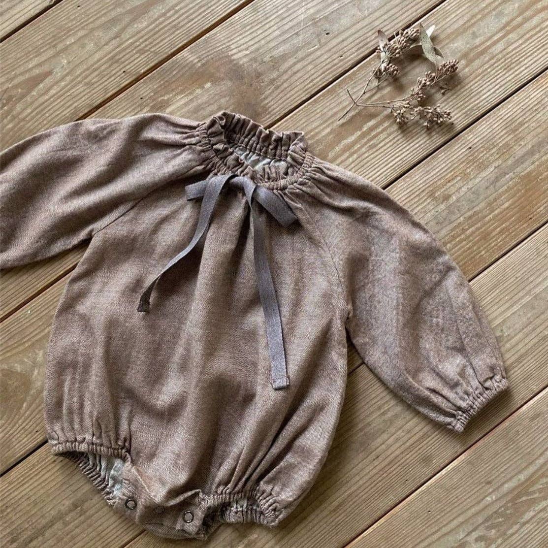 Girls Vintage Floral/Plain Bow-Tie Lantern MyKids-USA®