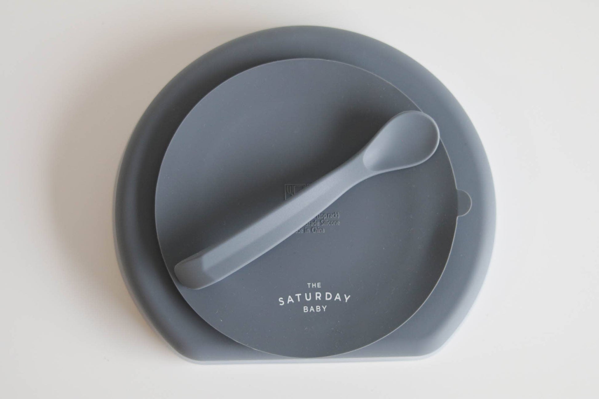 Silicone Suction Plate With Lid and Spoon The Saturday Baby