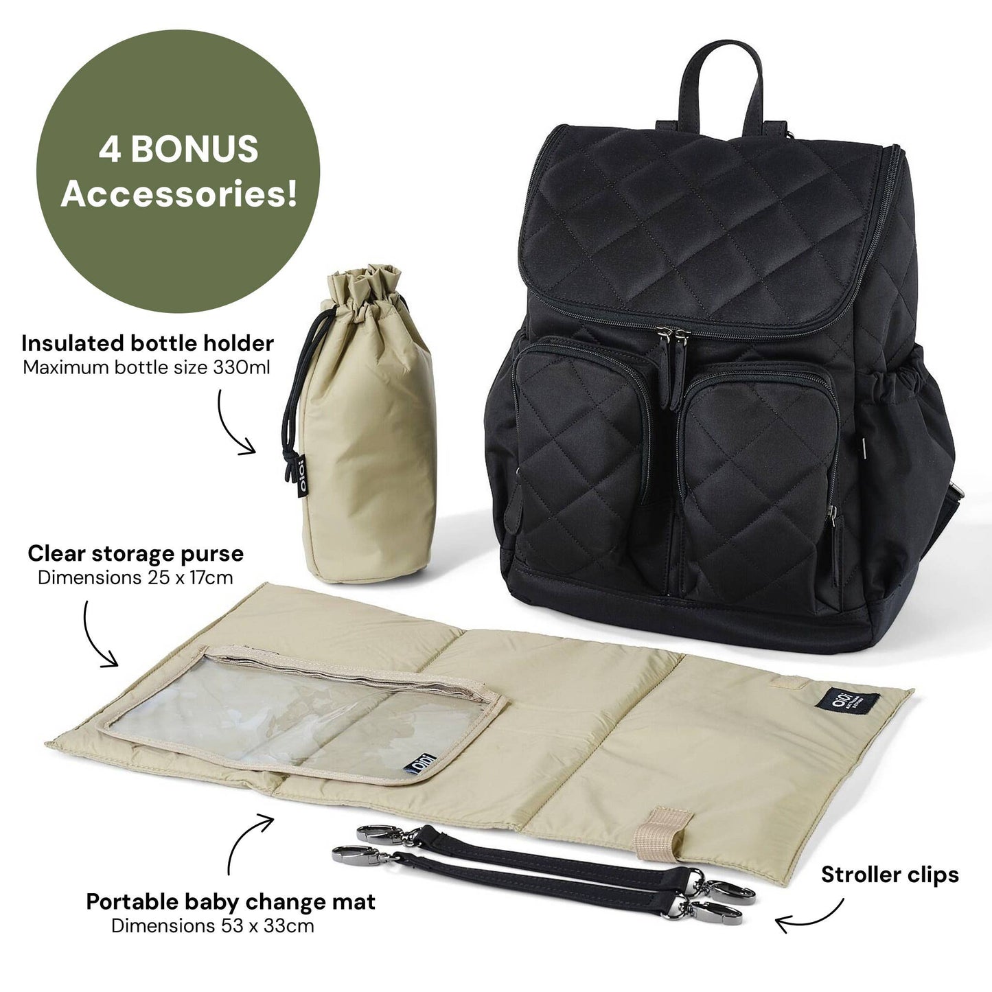 Signature Nappy Backpack - Black Diamond Quit OiOi
