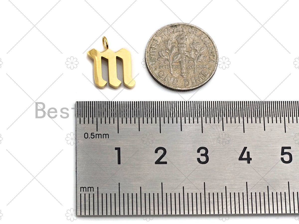 Old English Font Style Alphabet Letter Charm BestBeads&Beyond