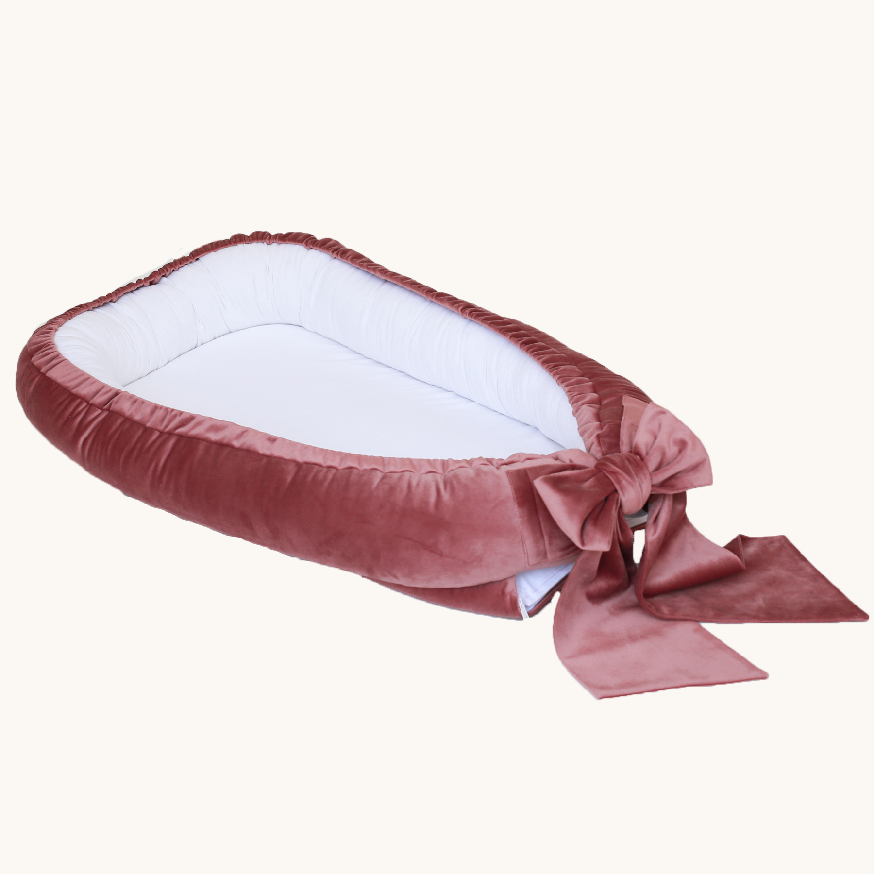 Babyly - Babynest - Velvet with Bow - (3 Colors) BABYLY dirty pink